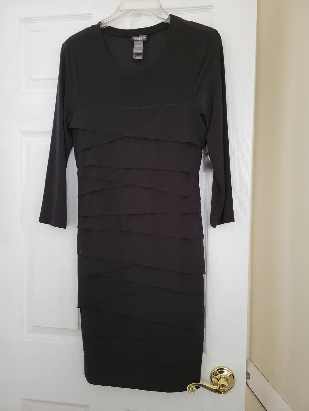 NWT Bisou Bisou Black Layered Midi Dress